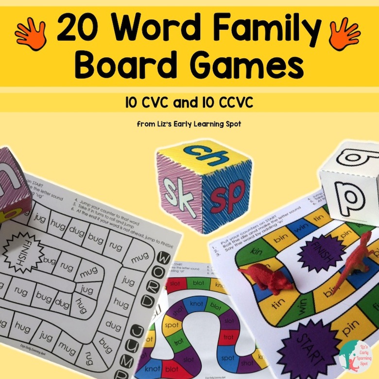 Word Family Dice And Board Games Liz s Early Learning Spot