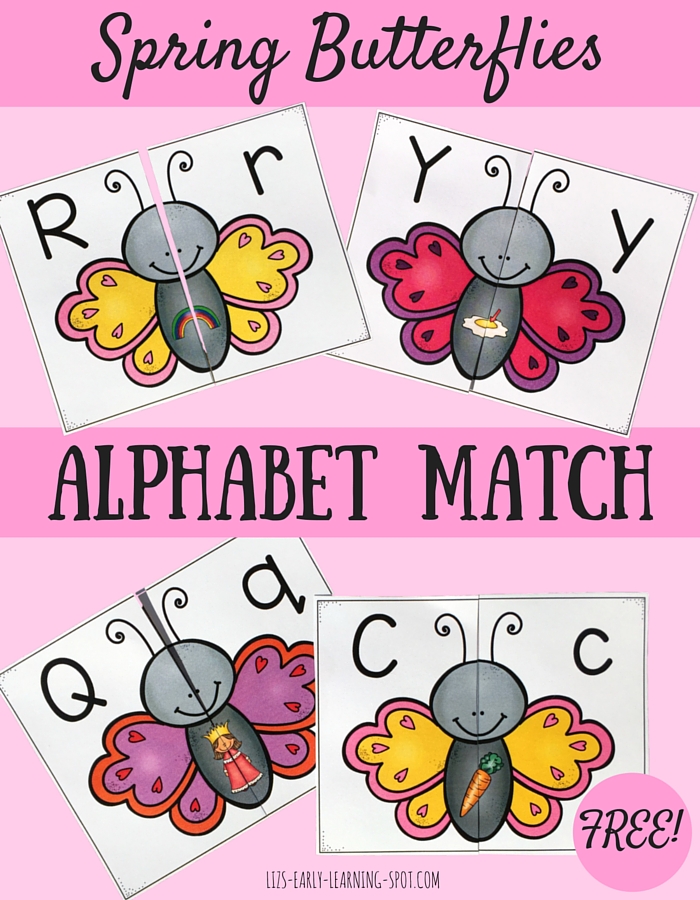 Spring Butterflies Alphabet Match Liz s Early Learning Spot