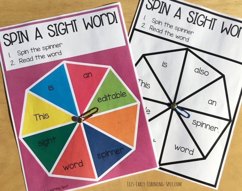 editable sight words kindergarten free printable
