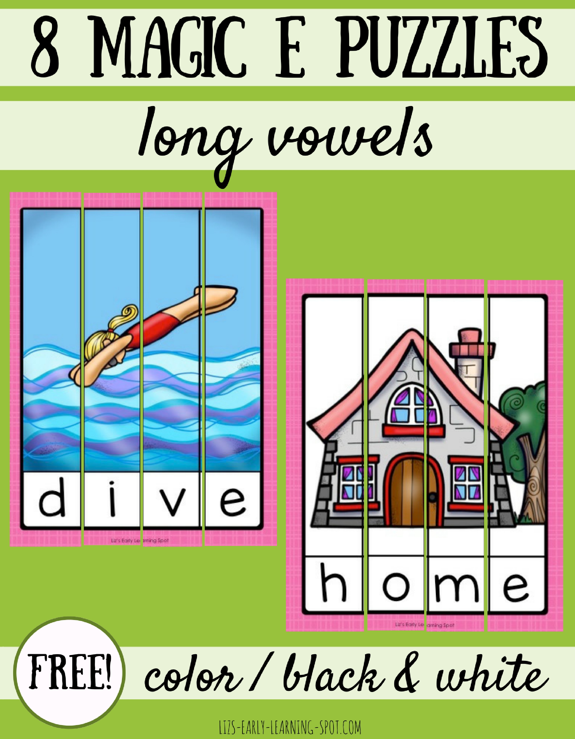 8 Magic E Long Vowel Puzzles Liz s Early Learning Spot