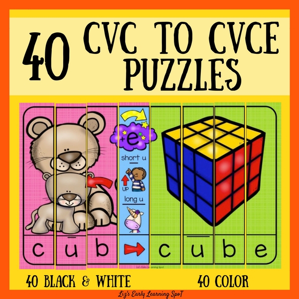 CVC to Magic E Word and Picture Puzzles | Liz's Early Learning Spot